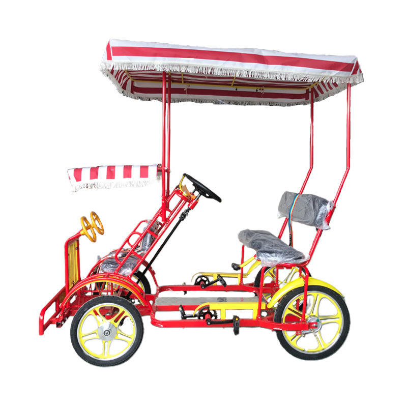 Factory Hot-selling Family Tandem Bicycle Tour Used quadricycle 4 wheel adult 4 Person Bike