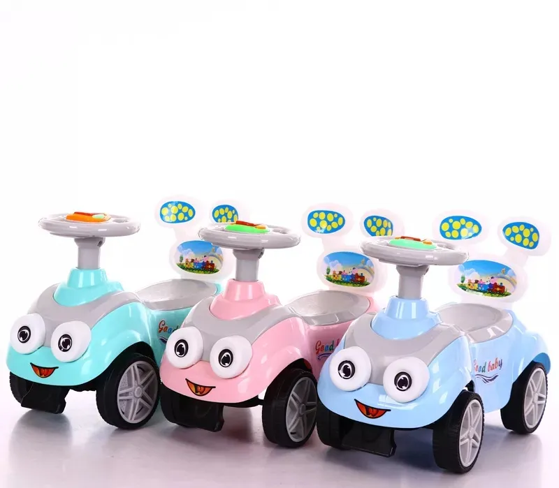 plastic baby driving toys swing car with lights/pu wheels swing car kids toys/ european standard children swing car for sale