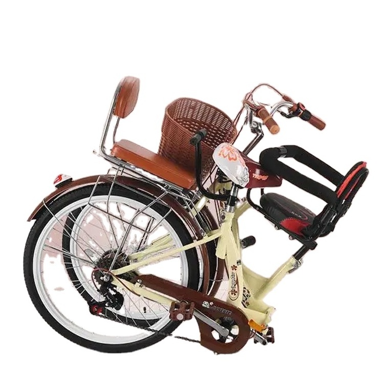 Factory wholesale High quality 20 22 24 inch two seat parent child bike Tandem Bicycle for mothers