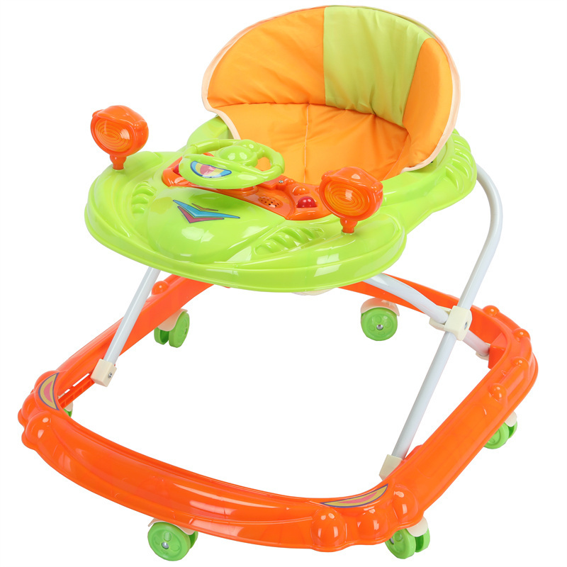 China wholesale 360 degree rotating Baby Walker with Music Swivel Wheels Baby Adjustable Walker Anti-o-leg Baby Trolley