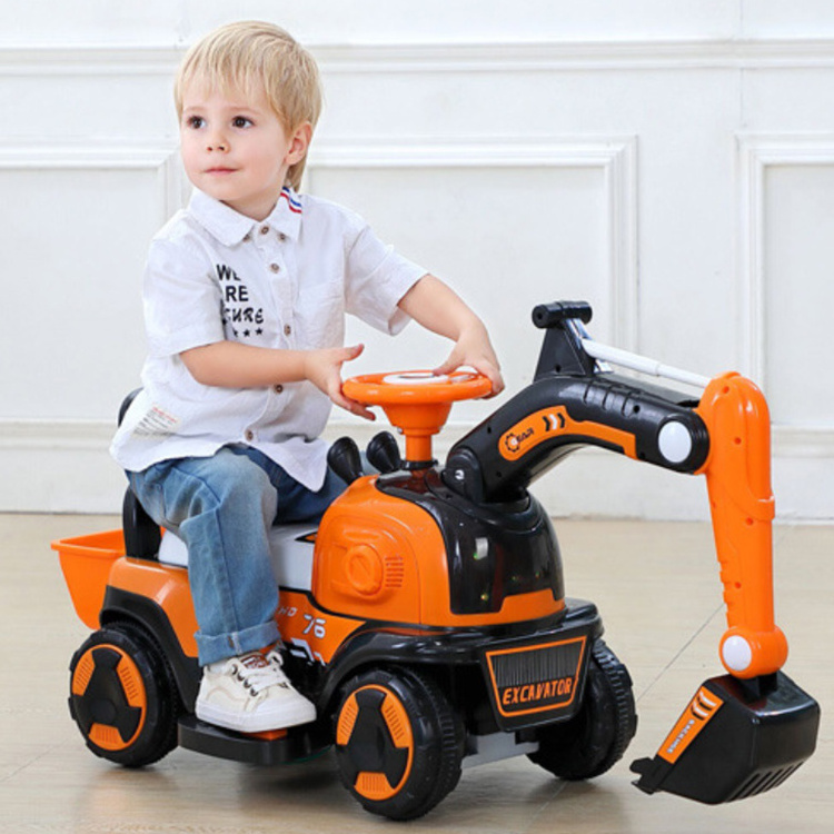 Plastic  2023 factory price kids ride on excavaheels Sliding Scooter Swing Tractor Kids Toy Car Ride on Excavator for Children