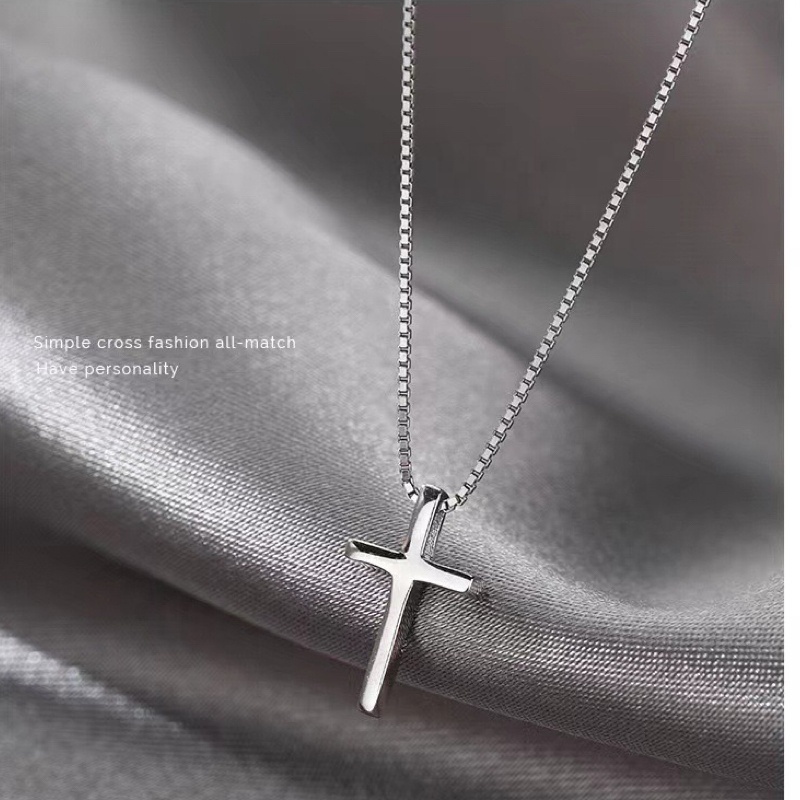 Wholesale Fashion silvie Plated Stainless Steel cross pendant necklace jewelry