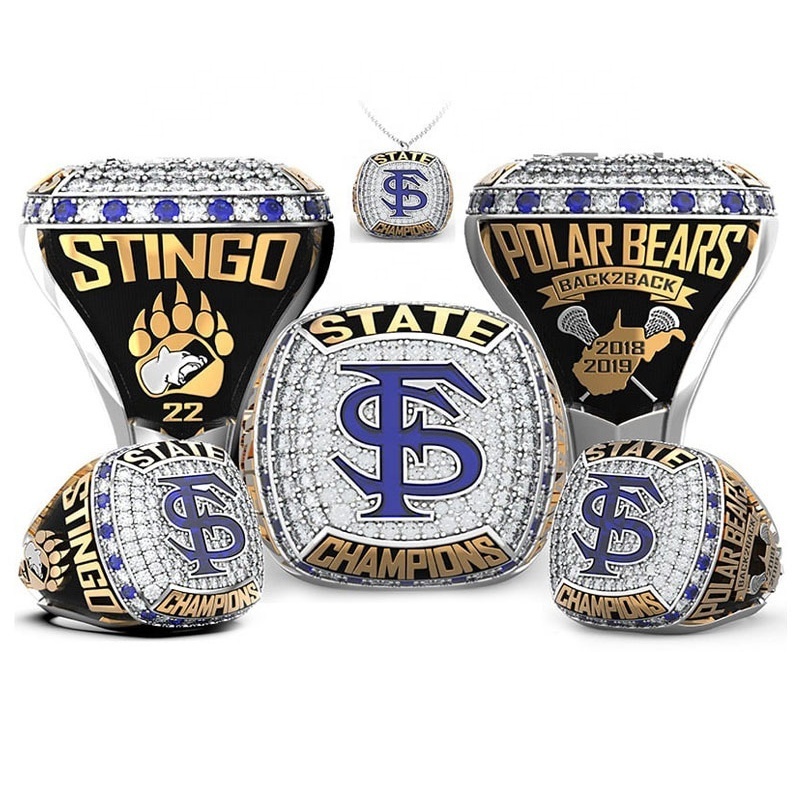 Custom Sports Championship Ring Baseball Softball Basketball Football Ice Hockey Tournament Jumbo Champion Rings