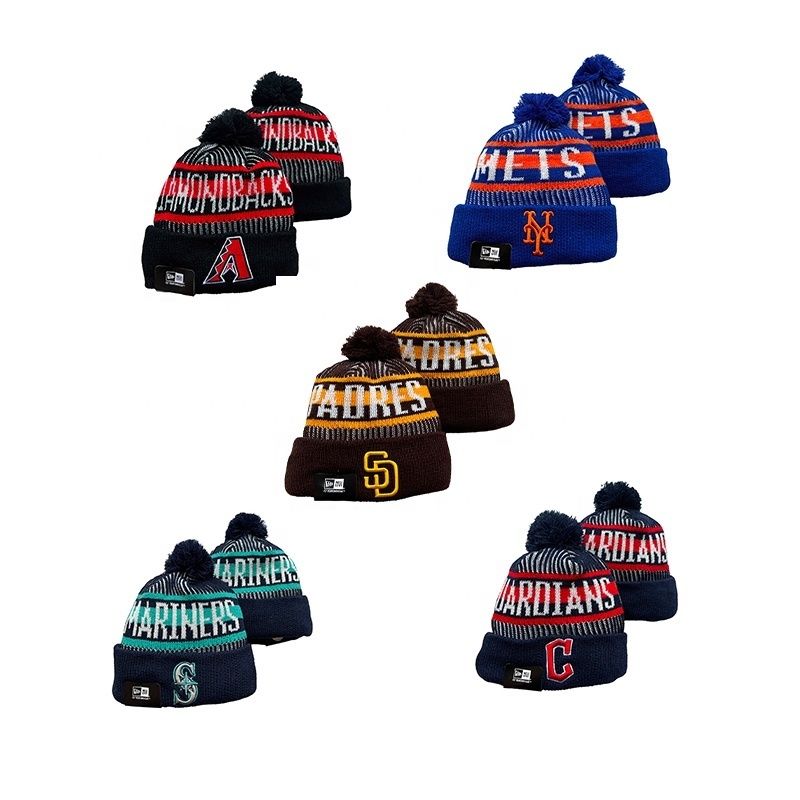 Wholesale Cheap Latest Design Baseball Teams ML B Winter Beanie Hat Dodgers Astros Braves Red Sox Giants Beanies