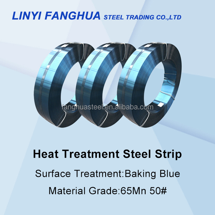 Spring strapping High quality  blue heat treated Cold Rolled spring steel Strip  65Mn Steel Strip spring steel coil