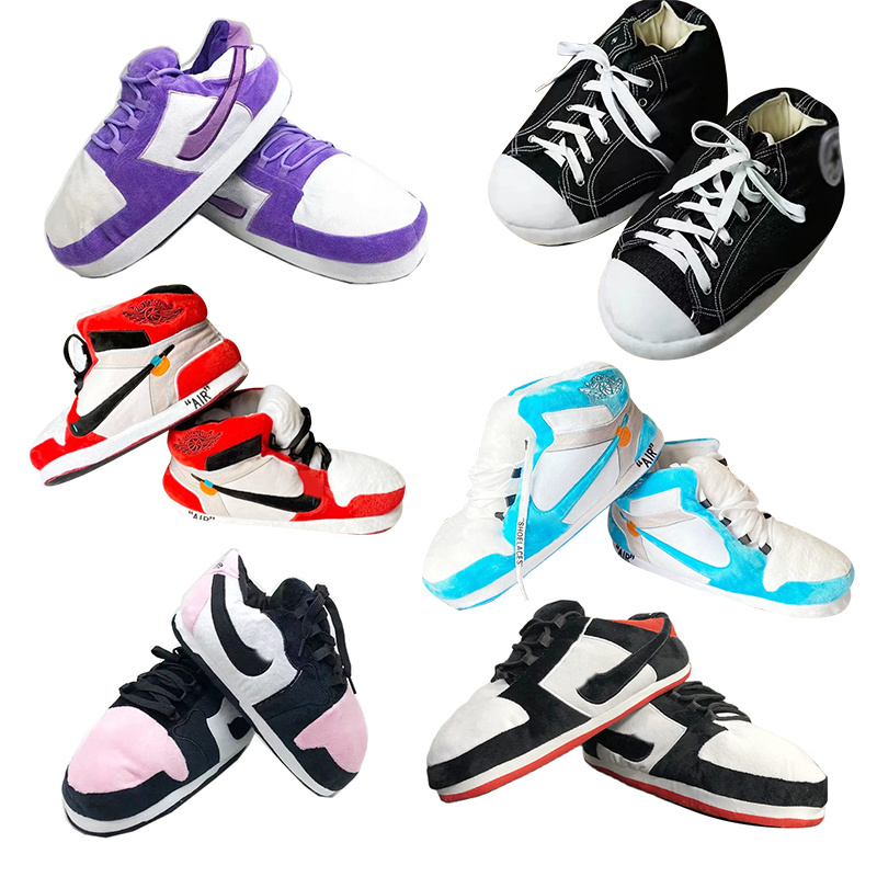 Sneaker Slippers Fashion Multiple Designs Warm Indoor Sneaker Slippers Winter Plush Sneaker Slippers