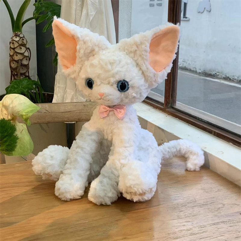 Super Soft Animal Plush Toy Cuddly 40cm Devon cat Stuffed Animal Toys with Big Ear and Long Tail