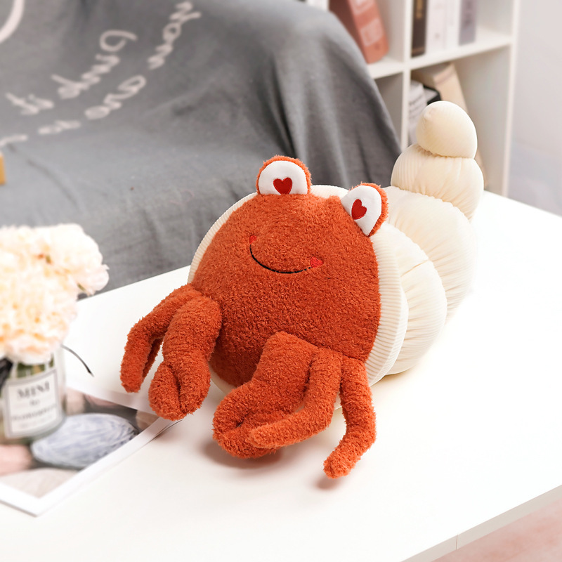 New Stuffed Animal Toys Artificial Brown White Pink Hermit Crab Cartoon Plush Toy Manufacturers Custom Hairy Crab Toys