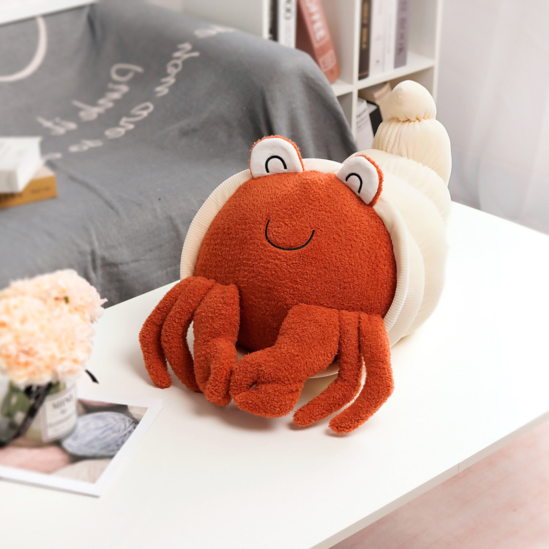 New Stuffed Animal Toys Artificial Brown White Pink Hermit Crab Cartoon Plush Toy Manufacturers Custom Hairy Crab Toys