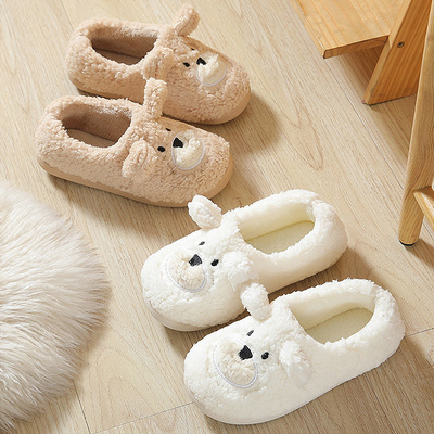 Cute Cartoon Bear Women Cotton Slippers Female Winter Indoor Home Non-slip cute slippers for women