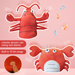 Hot electric new strange funny lobster crab hat wear plush toy gift Electric crab plush hat