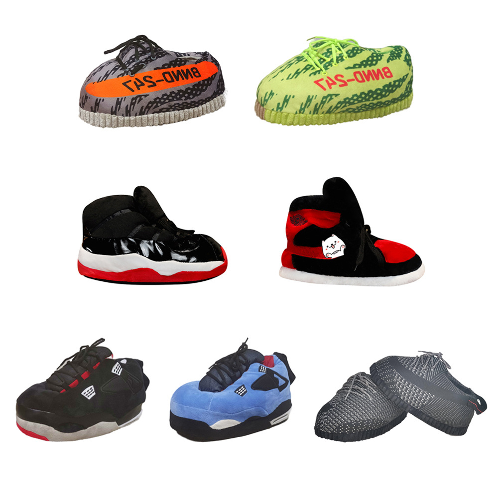 Sneaker Slippers Fashion Multiple Designs Warm Indoor Sneaker Slippers Winter Plush Sneaker Slippers