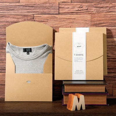 Wholesale Recyclable Die Cut Folder Brown Kraft Paper bag Custom T Shirt clothing Packaging Bag With Logo