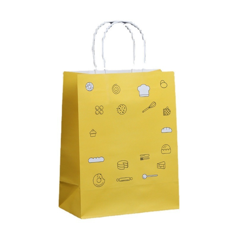 Custom Biodegradable Private Brown Brand Handle White Logo Personalized Kraft Stock Craft paper bag