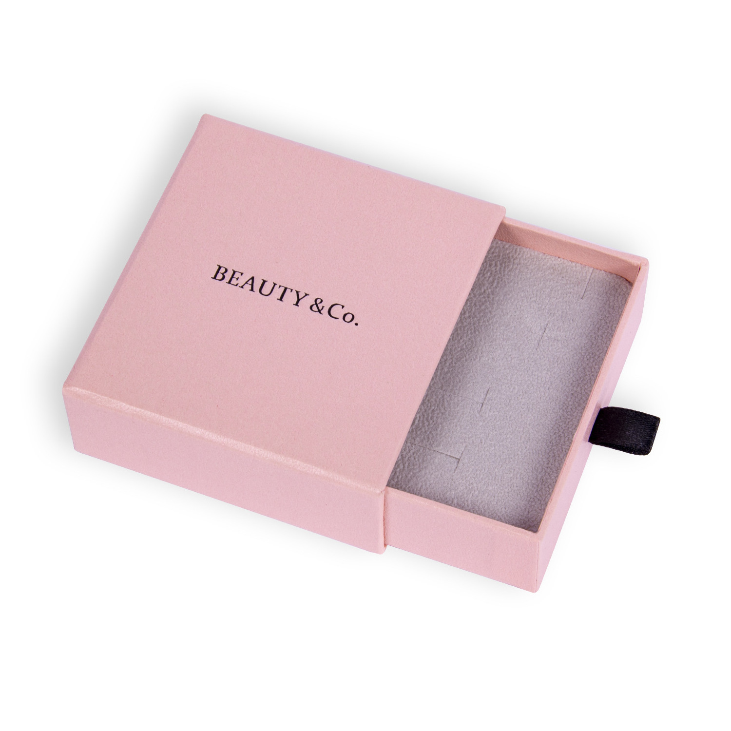 Custom Small pink folding Cardboard Paper box Ring Drawer Jewelry Packaging Box With your own logo