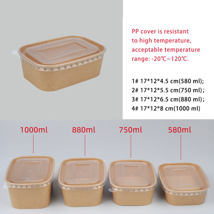 Factory wholesale biodegradable to go kraft food paper boxes custom printed take away food containers disposable food box