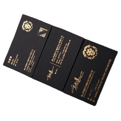 High quality luxury embossed gold foil business card with logo custom business card printing