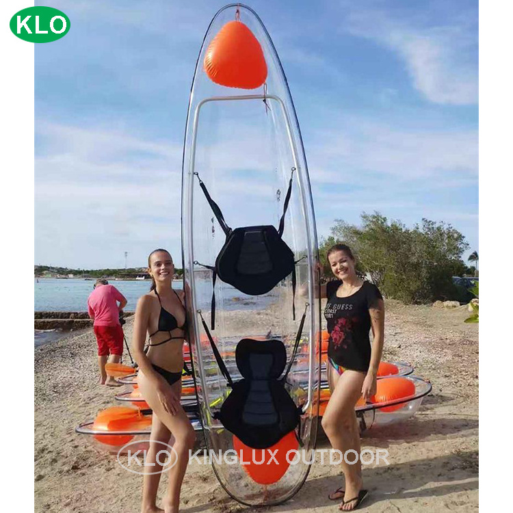 Wholesale Single Seat One Person Sit on Top Ocean Canoe Plastic Fishing Paddle kayak for fishing