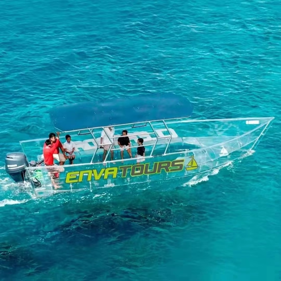 Fangke 6M transparent glass bottom boat with 40HP Motor