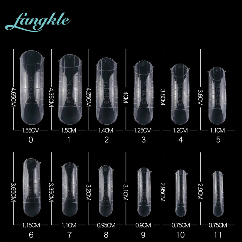 Fangkle Hotselling Curve Artificial Fingernails Wide Full Clear  Mold Acrylic Nails Tips Wholesaler