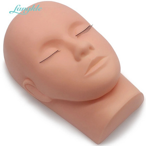 Wholesale pink eyelash extentsion practice lash mannequin head