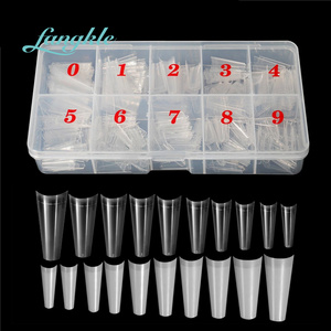 Wholesale fake false shape tips medium coffin nails for salon