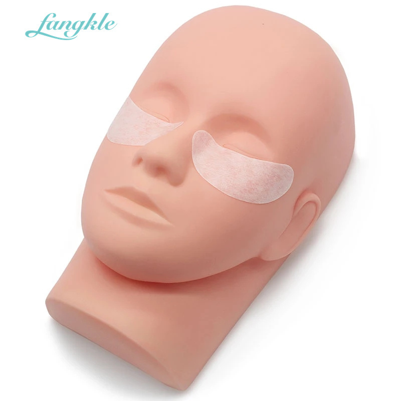 Wholesale pink eyelash extentsion practice lash mannequin head