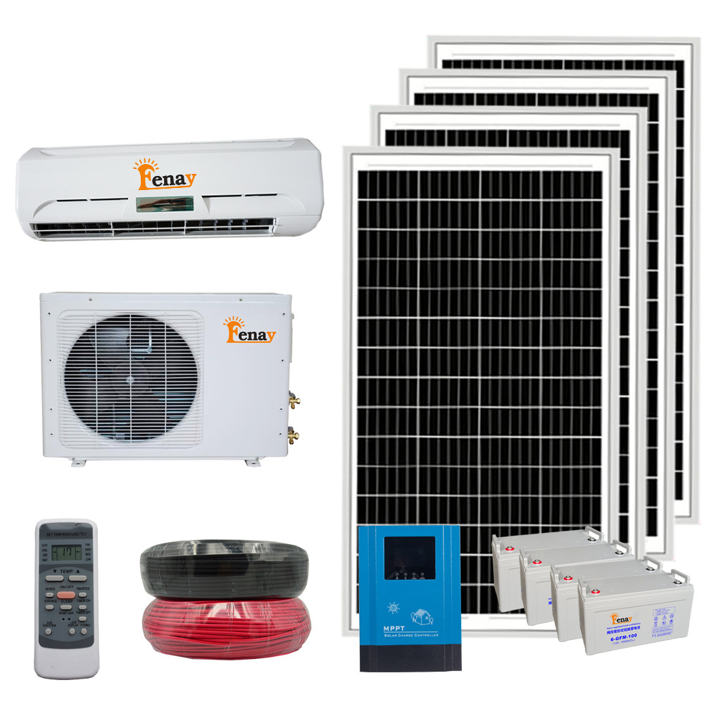 100% Solar Air Conditioner 18000btu Split Wall Mounting Type Off Grid Solar Power air Conditioner aire acondicionado solar