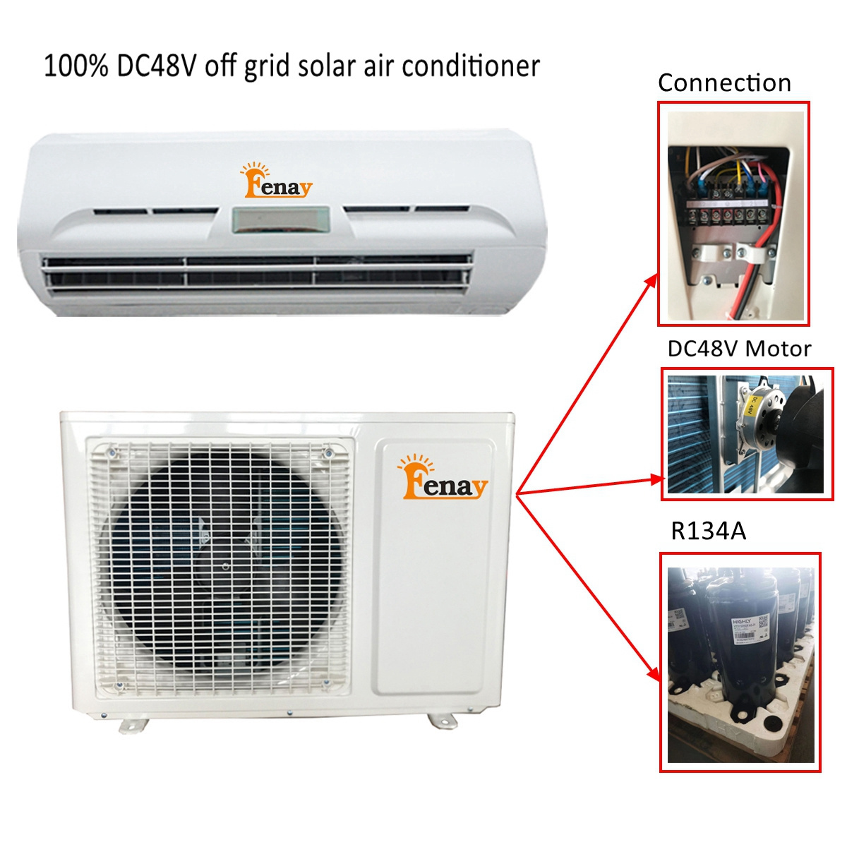 off-Grid Saving 18000 BTU Inverter Cooling&Heating Solar Energy Split Air Conditioner