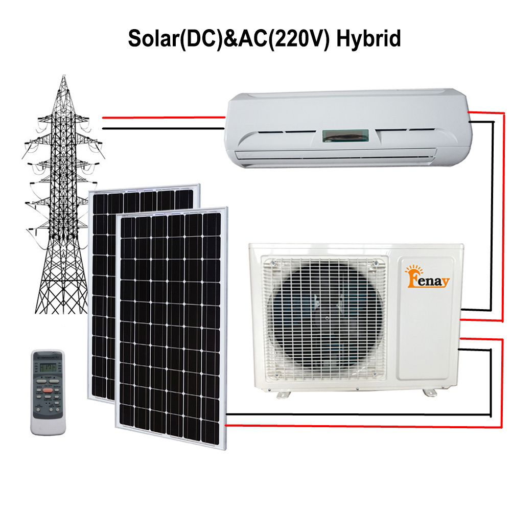 12000BTU Hybrid Acdc Solar Panel Air Conditioner Energy Air Conditioning Conditioner for Home