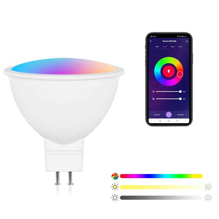 MR16 Smart Bulb Alexa, RGBCW Color Changing GU5.3 Light Bulb Compatible with Google Home Dimmable with App DC 12V