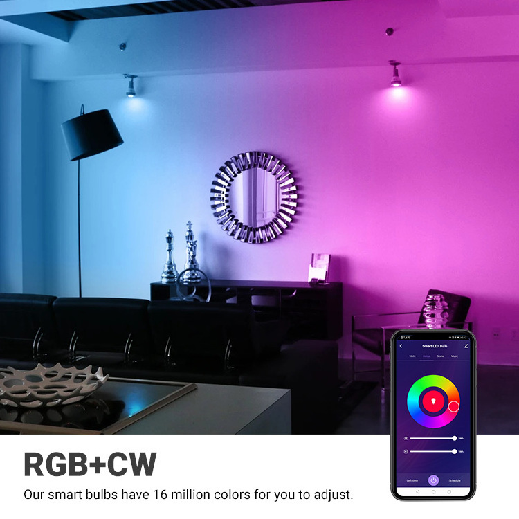 MR16 Smart Bulb Alexa, RGBCW Color Changing GU5.3 Light Bulb Compatible with Google Home Dimmable with App DC 12V