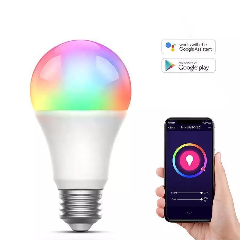 Smart Light A19 LED Bulbs 60 watt Equivalent, Cool White 4000K, E26 E27 Medium Base Smart App LED Light Bulb