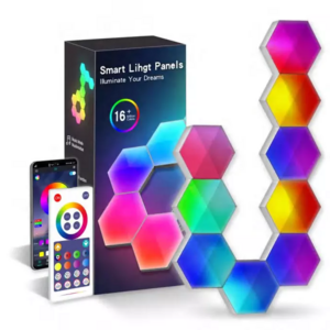 Smart Home Hexagon Wall Panel Remote Control LED Mosaic LED Wall Lamp Hexagon Game Lamp For Home Decoration Modern Dream Color