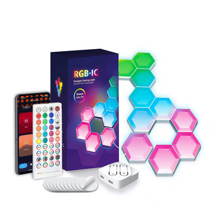 Gaming Light Voice Control APP Remote Control Wall Cellular Bedroom Wall Lamp RGB Hexagon Light Smart Quantum Light