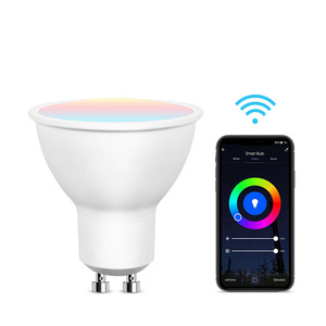 MR16 Smart Bulb Alexa Google Siri Smart RGBCW LED Light Bulb White 16M Color Smart App Control