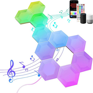 Hexagon Lights Touch & Remote Controlled RGB Wall Panels Hexagon LED Lights Panels - Great for Living Room Bedroom