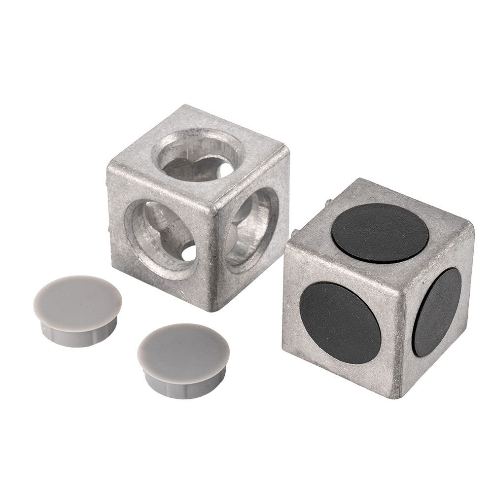 Wholesale Alu Alloy 3 Ways Cubic Corner Connector with Cover Caps for 3030 4545 Series Aluminum Profile