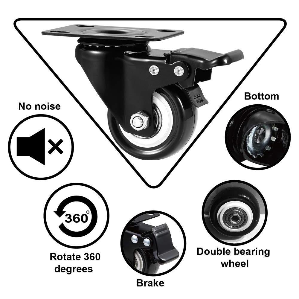 Custom 2 3 4 5 Inch No Noise Office furniture Caster Wheels  with central Locking