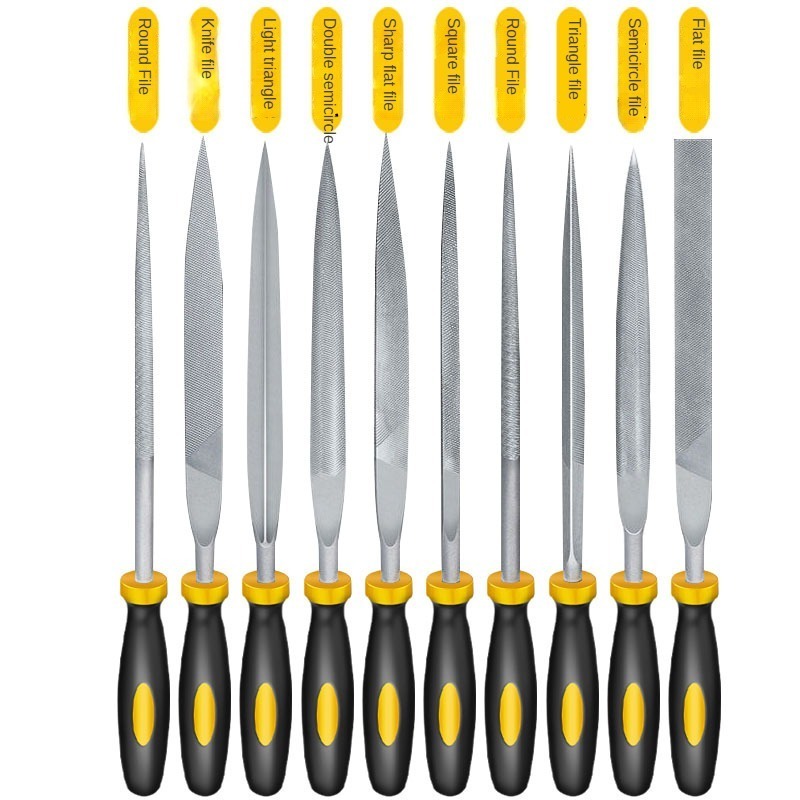 knife files Set for Woodworking and Metalworking: Includes Flat Triangle Half-Round and Square Steel professional knives file