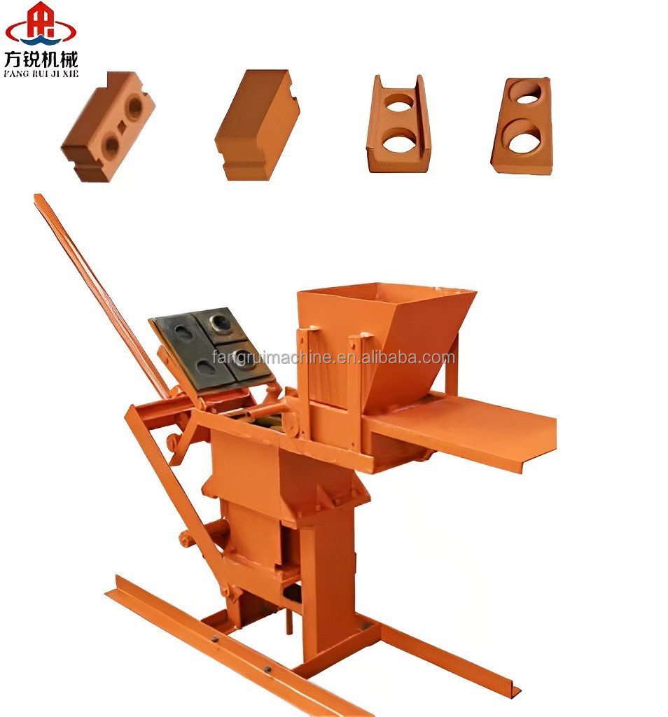 Industrial semi-automatic concrete cement hollow brick brick machine mechanical manual mud interlock brick press price