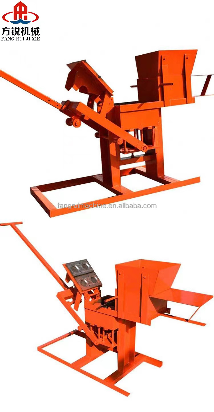 Industrial semi-automatic concrete cement hollow brick brick machine mechanical manual mud interlock brick press price