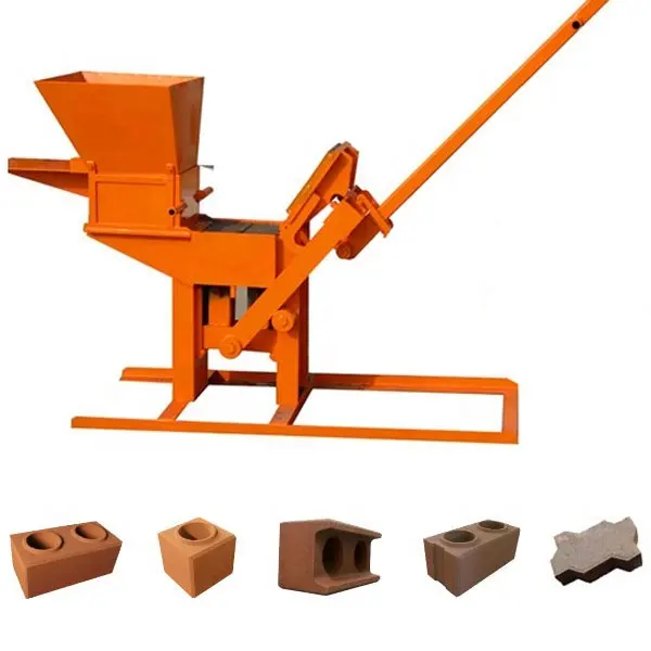 Industrial semi-automatic concrete cement hollow brick brick machine mechanical manual mud interlock brick press price