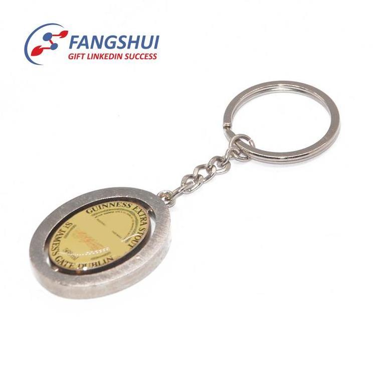 Wholesale stainless steel trolley shopping cart coin token key ring promotional trolley coin key ring