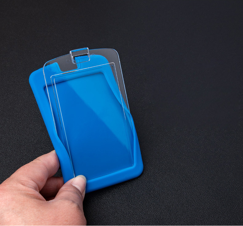 Factory Direct Custom Silicone Credit Card Holder Business Lanyard Zipper ID Card Holder Badge Holders