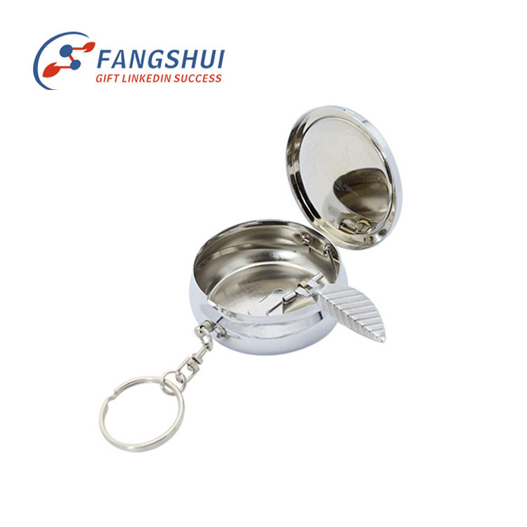 Mini metal pill case with cutter in stock portable out door gadget bulk stainless steel keyring medicine case keychain pill box