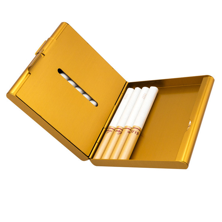 Hottest custom 2 compartments cigarette case metal+personalized gold filled aluminum cigarette cases