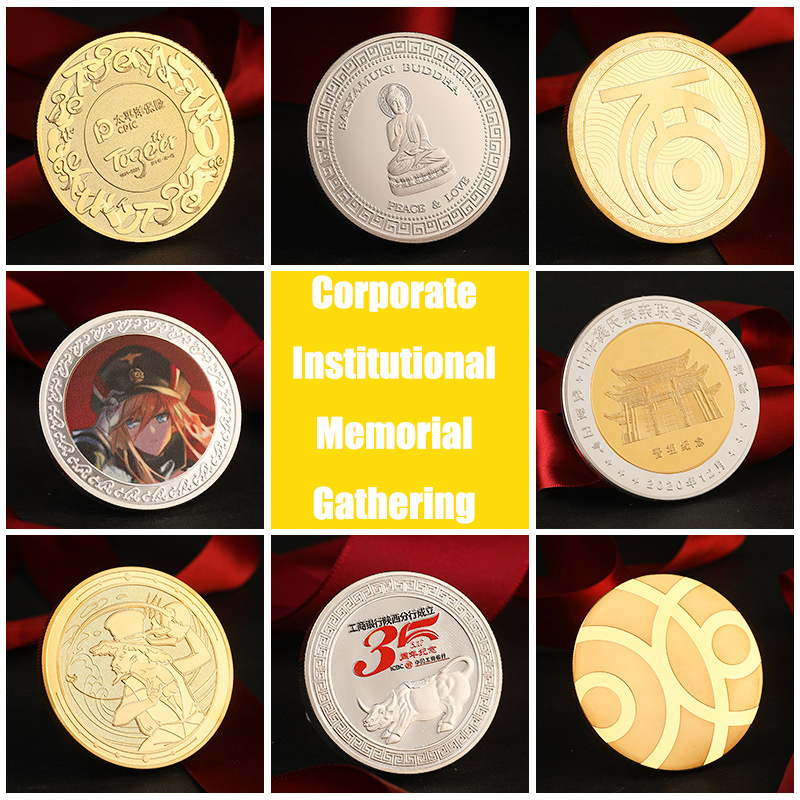 China Factory Custom Gold Soft Enamel Zinc Alloy 3D 2D Challenge Coins Commemorative Customized Coin Token With Edge