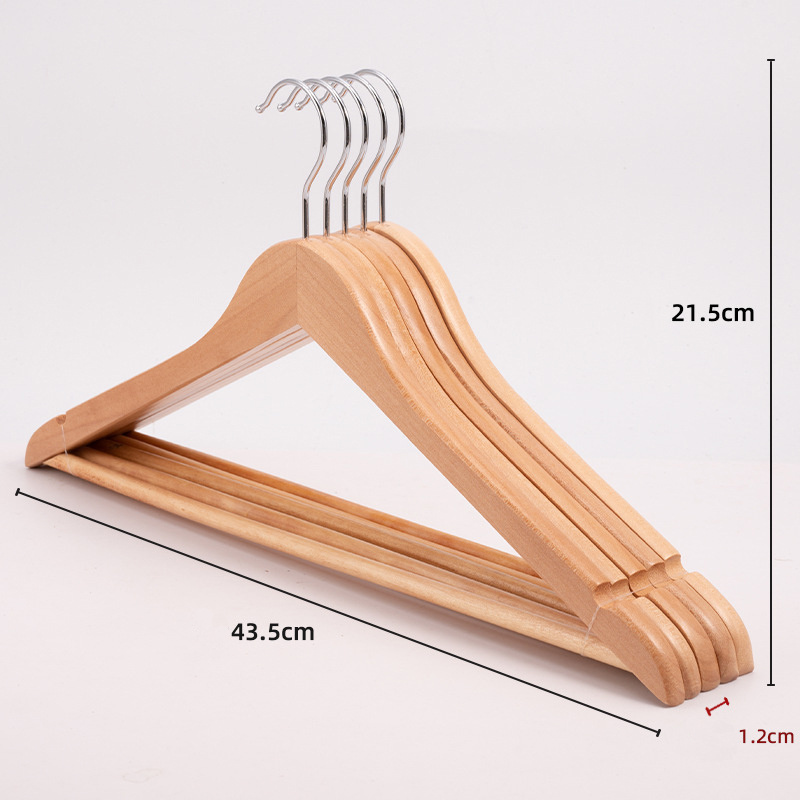 Beech lotus wood customize logo cloth hangers customize brown wooden hanger for clothes hanging