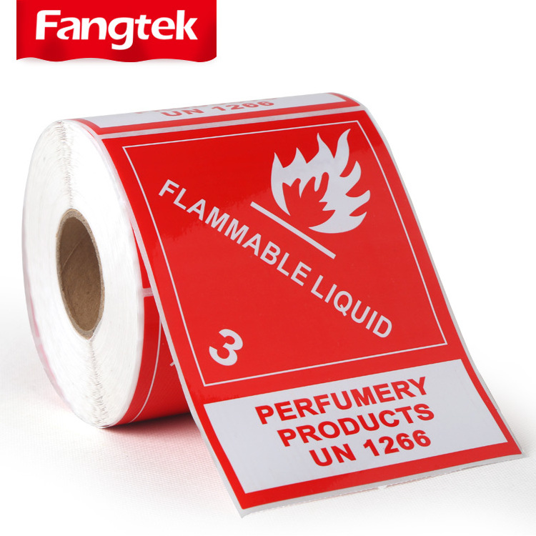 Adhesive hazard dangerous goods warning reminder personalized labels sticker for container shipping